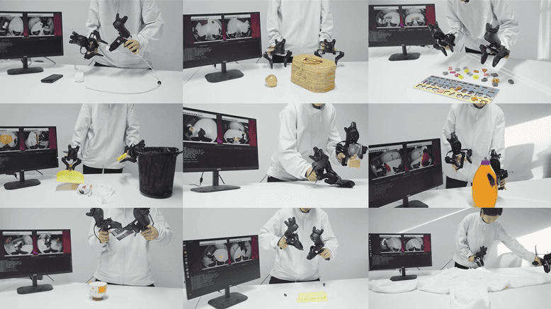 AgileX PIKA animated product workflow showing handheld data collection tasks